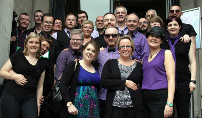 QUIRE Belfast members outside City Hall Dublin following our performance during Various Voices Dublin, June 2014